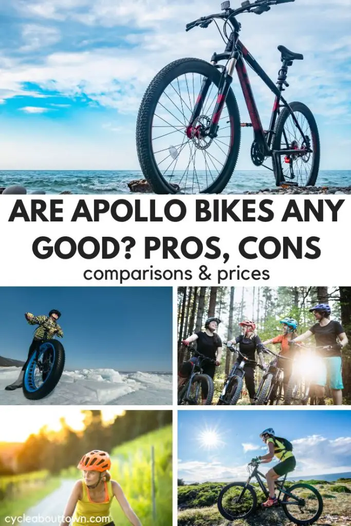 Several bikes with text that reads are apollo bikes any good? Pros, cons, comparisons, and more.