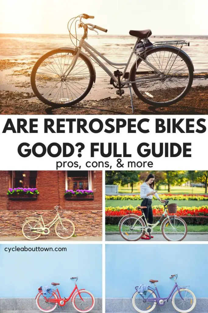 Photos of several retro bikes with a middle banner that reads are retrospec bikes good? Full guide pros, cons, and more.